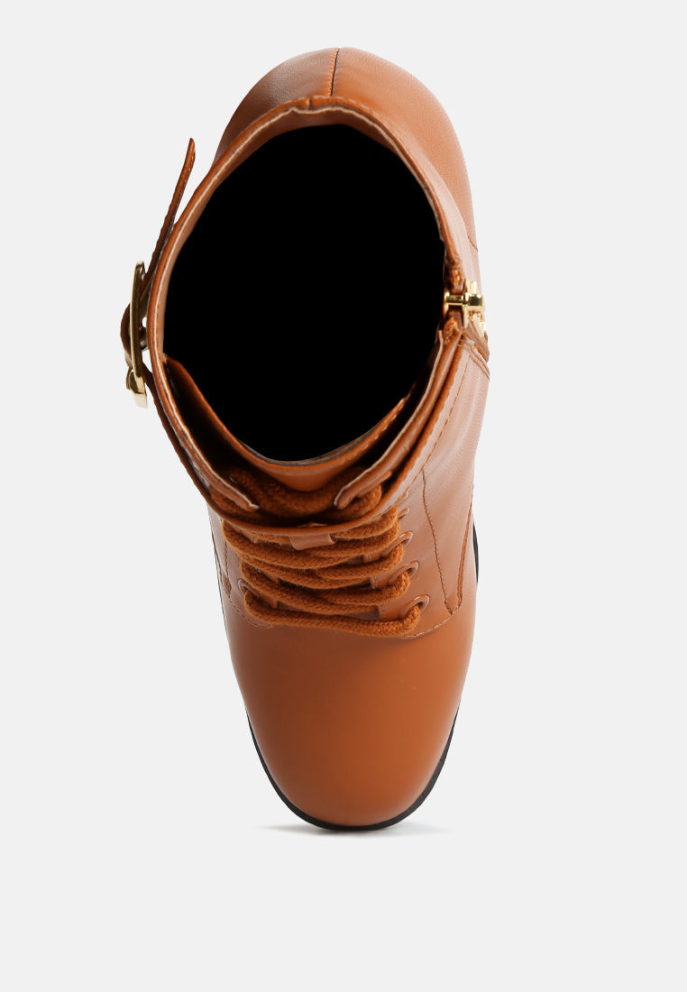 Grahams Faux Leather Lace Up Boots - Glamourous Grace