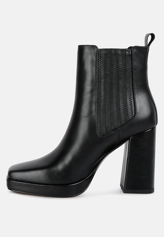 Grape Vine High Heeled Leather Boot
