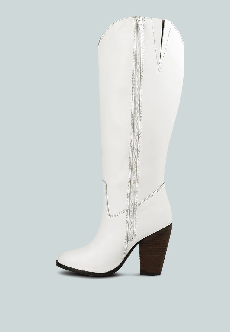 Great-Storm  Leather Calf Boots - Glamourous Grace