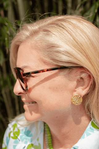 Greek Gold Key Stud - Earrings - Glamourous Grace