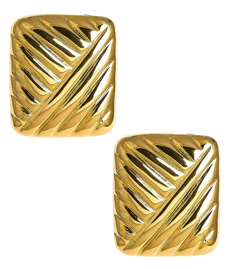 Griffith - Puffy 18k Plated Gold Statement Earring - Meeghan Mullin Collection - Glamourous Grace