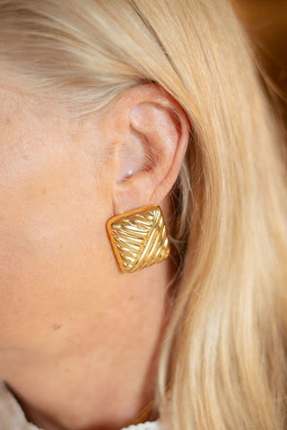 Griffith - Puffy 18k Plated Gold Statement Earring - Meeghan Mullin Collection - Glamourous Grace
