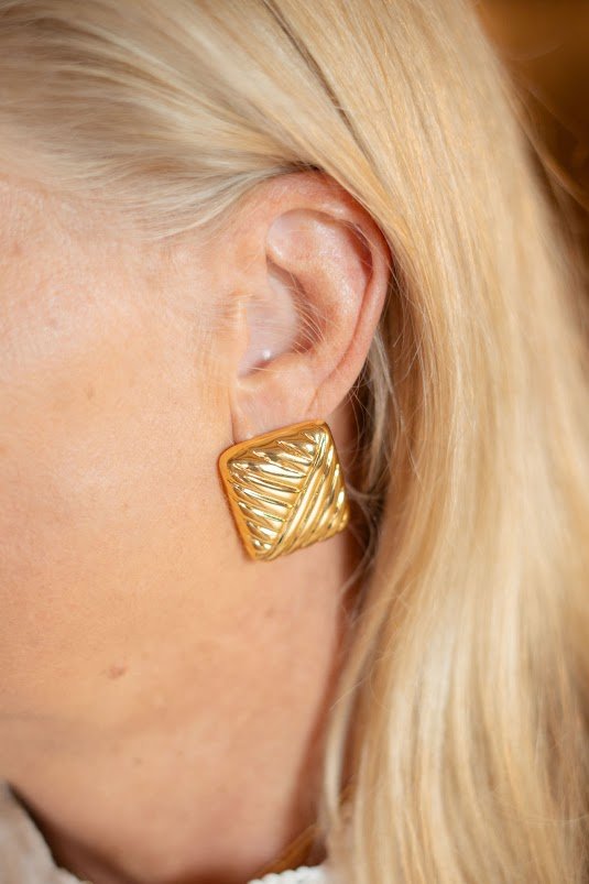 Griffith - Puffy 18k Plated Gold Statement Earring - Meeghan Mullin Collection - Glamourous Grace