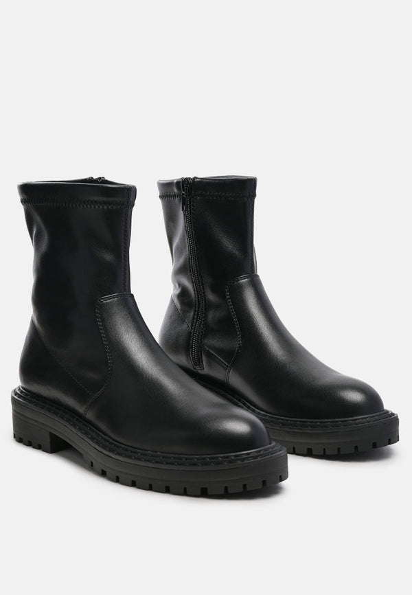Gumb Panelled Chunky Ankle Boots - Glamourous Grace