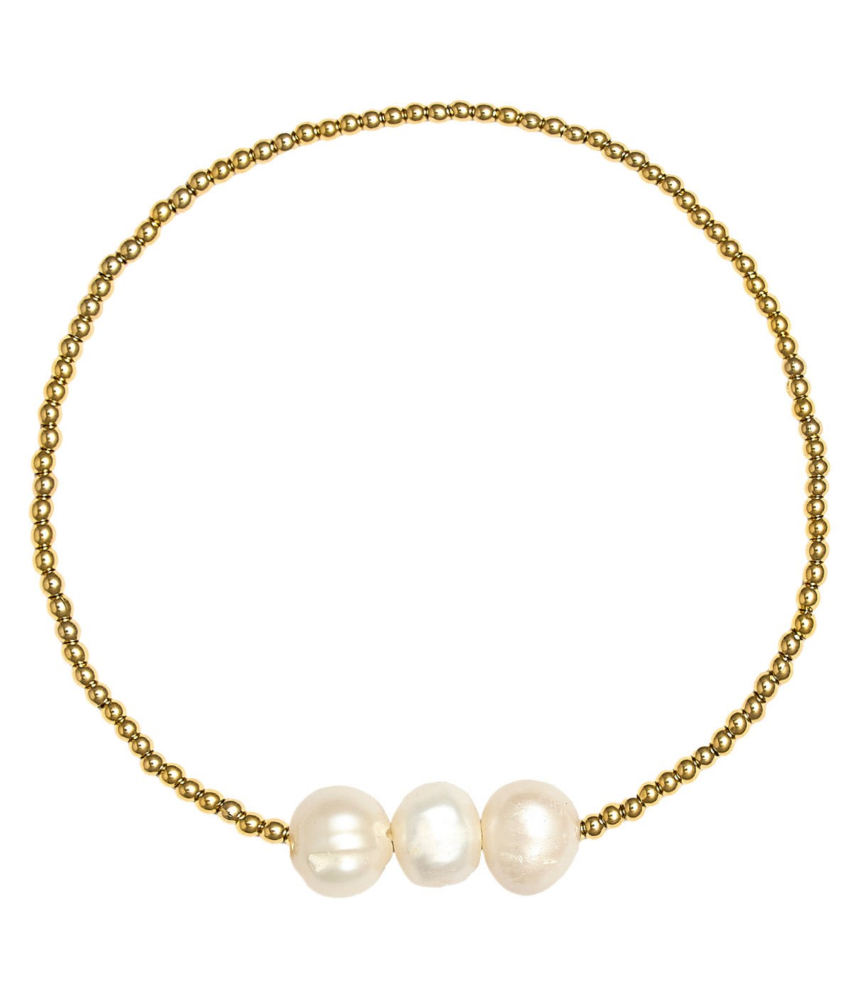 Hadley Triple Pearl -  18k Gold Plated Beaded Bracelets - Glamourous Grace