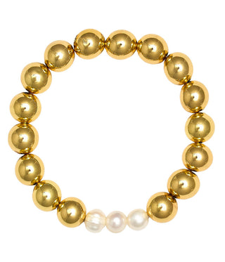 Hadley Triple Pearl -  18k Gold Plated Beaded Bracelets - Glamourous Grace