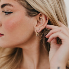 Hailey Huggie Pearl Earrings WATERPROOF