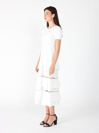 Half Knit Fabric Long Dress