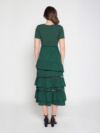 Half Knit Fabric Long Dress