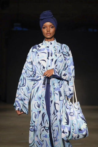 Woven Navy Burkini Modest Swimwear M2498