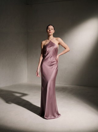 Silk Diamond Gown - Mauve