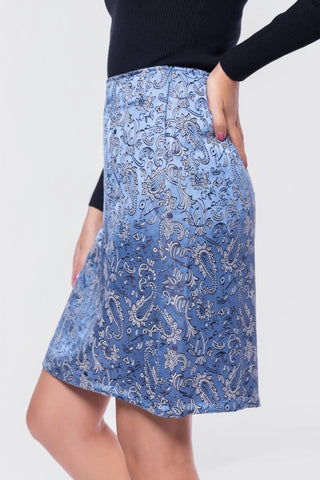 Hannah Skirt (Blue Pattern)