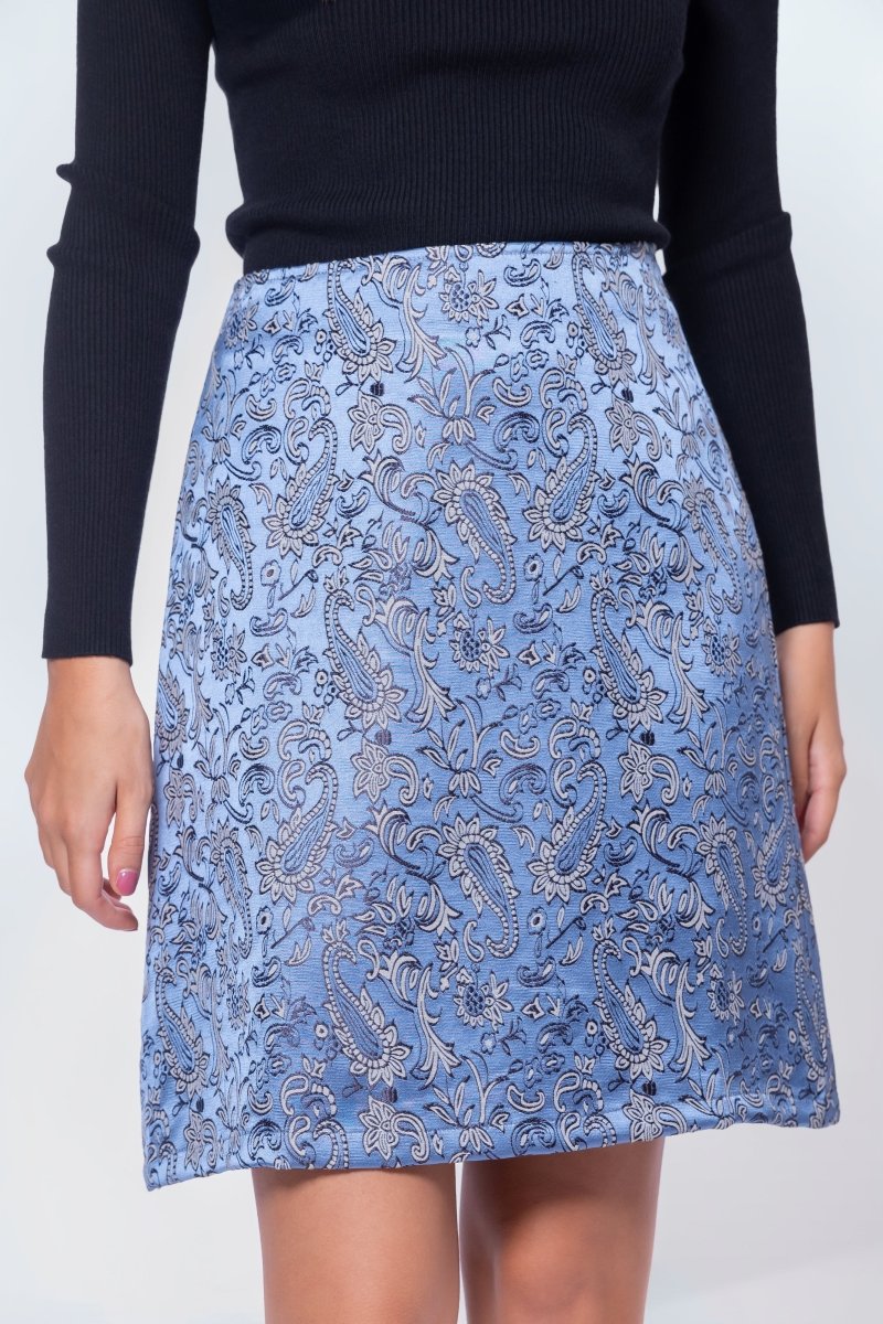 Hannah Skirt (Blue Pattern) - Glamourous Grace