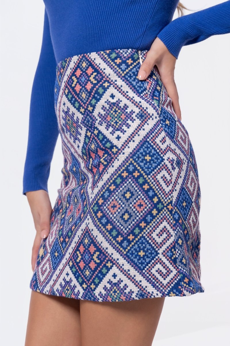 Hannah Skirt (Navy Multi) - Glamourous Grace