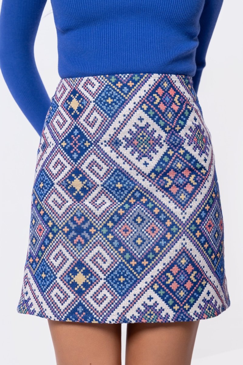 Hannah Skirt (Navy Multi) - Glamourous Grace