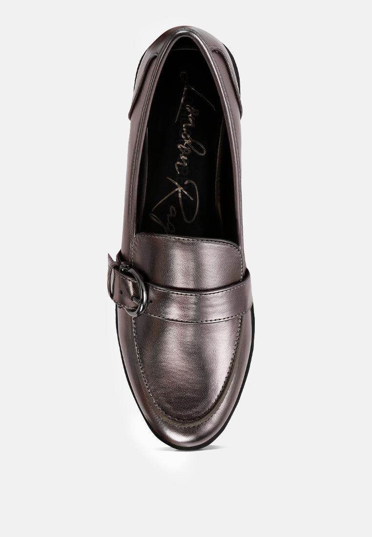 Haruka Metallic Faux Leather Loafers - Glamourous Grace
