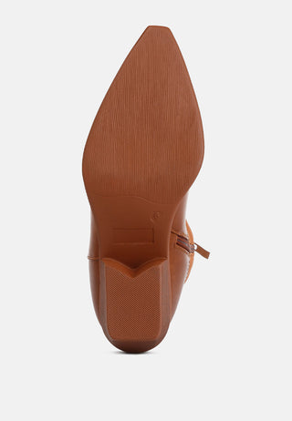 Hasting Patchwork Detail Low Heel Cowboy Boots - Glamourous Grace
