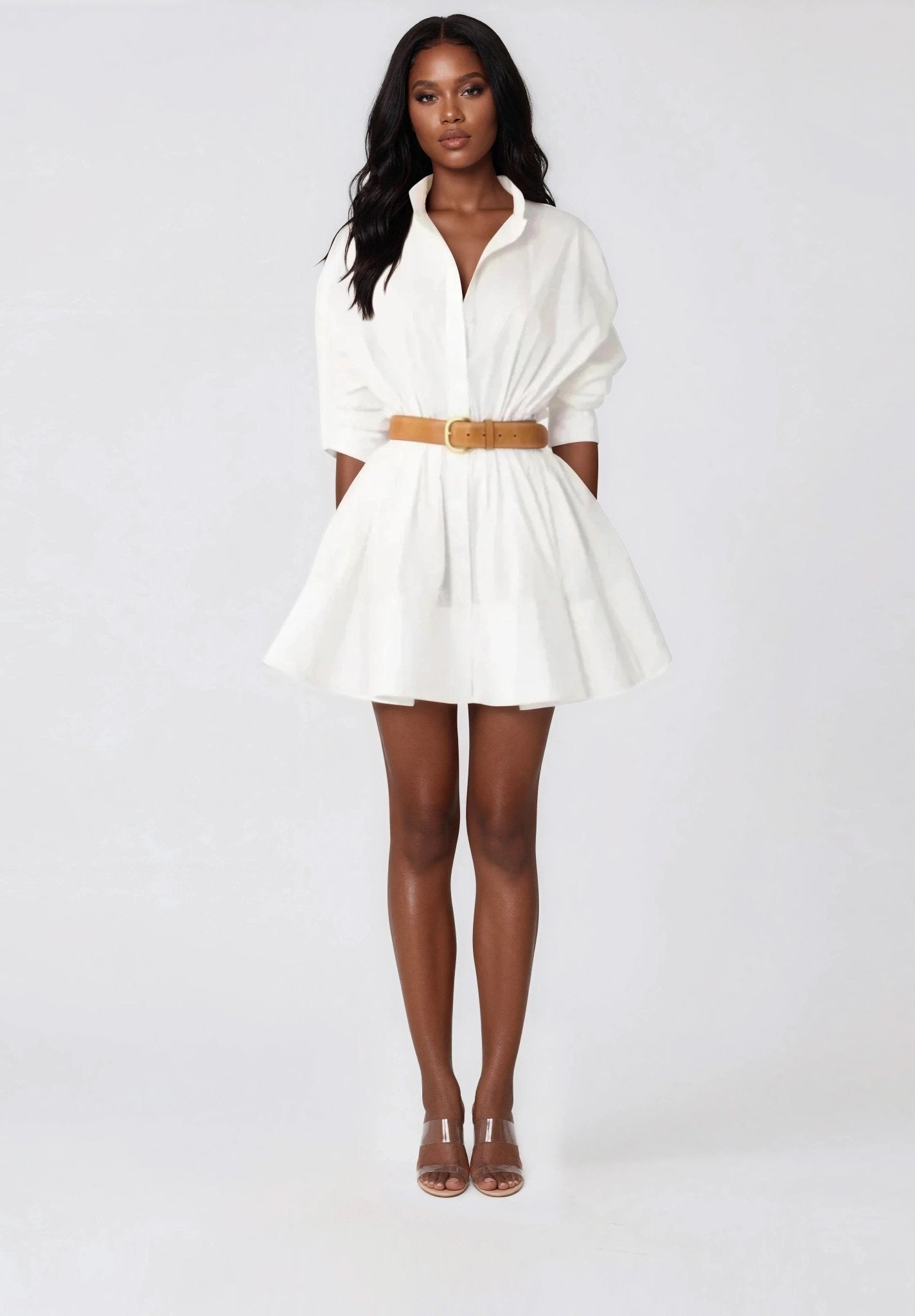 Hattie Shirt Dress – White - Glamourous Grace