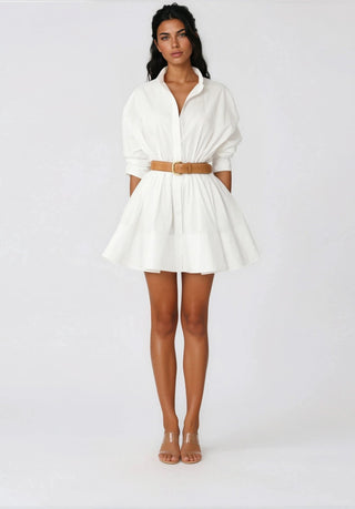 Hattie Shirt Dress – White - Glamourous Grace