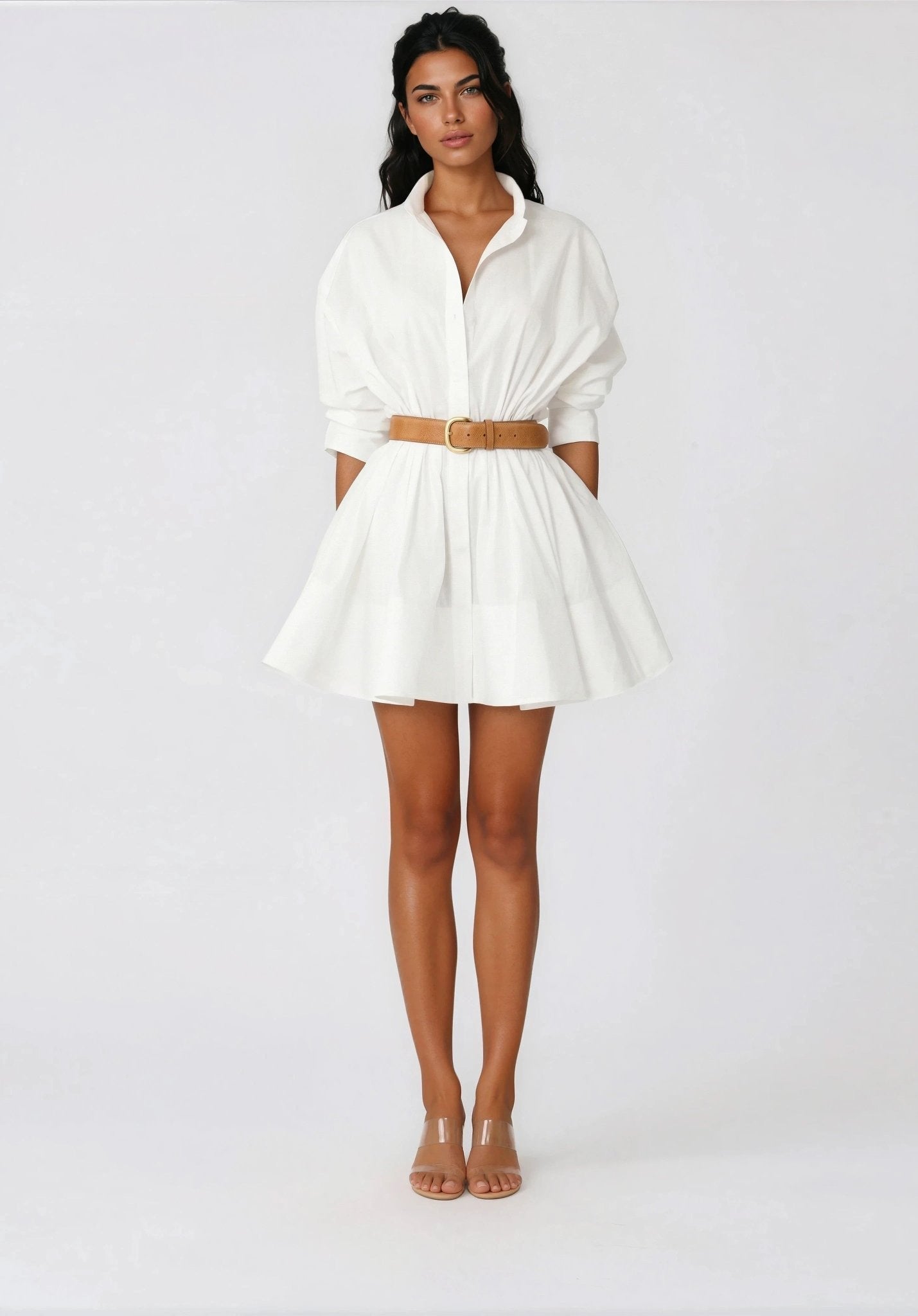 Hattie Shirt Dress – White - Glamourous Grace