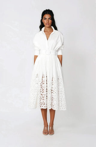 Hayden Shirt Dress – White - Glamourous Grace