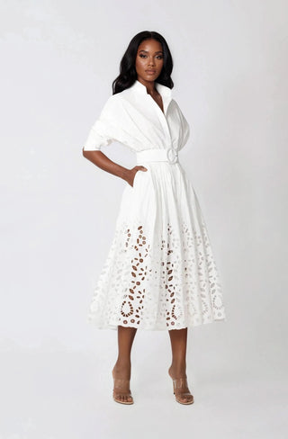 Hayden Shirt Dress – White - Glamourous Grace