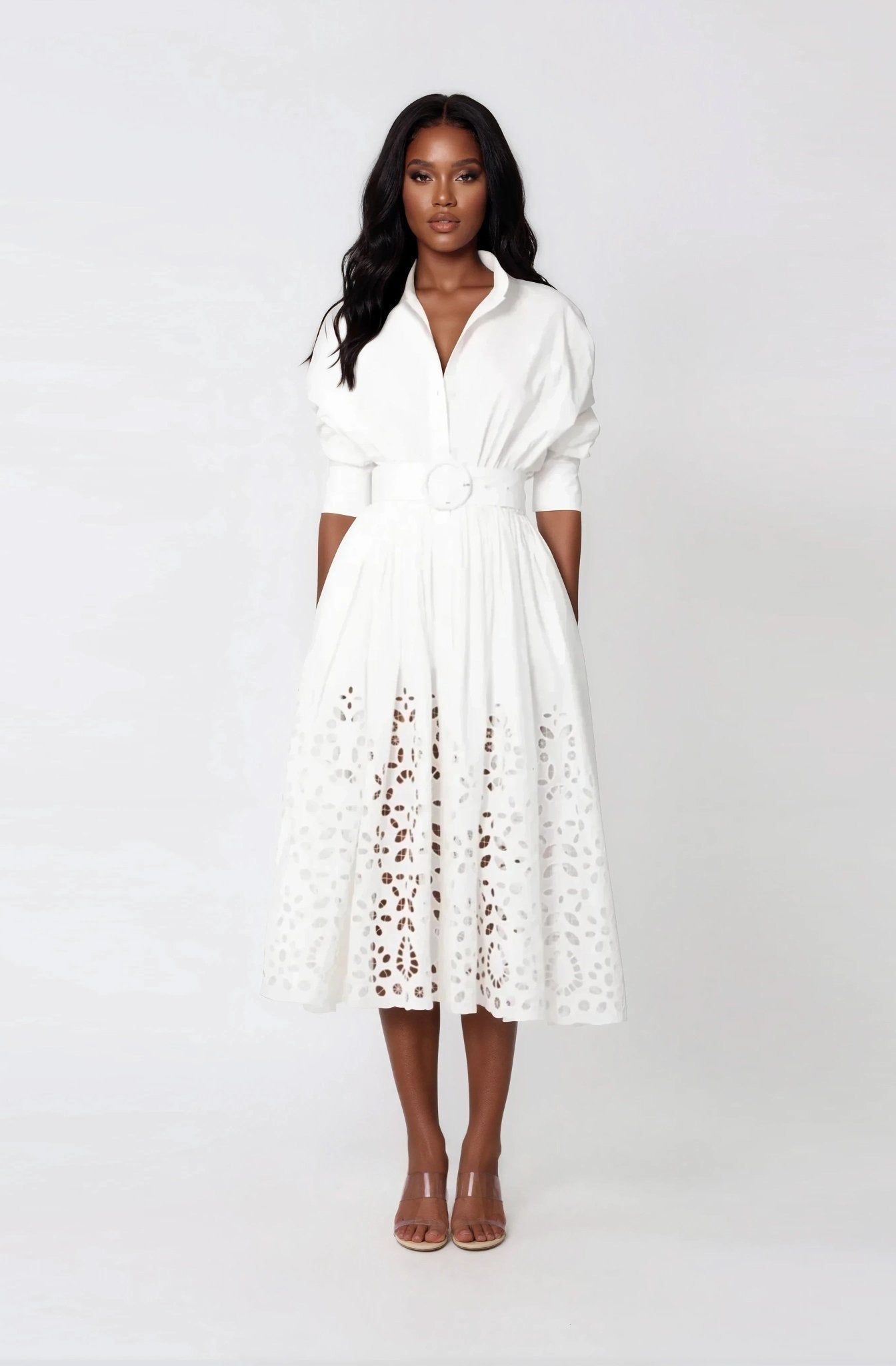 Hayden Shirt Dress – White - Glamourous Grace