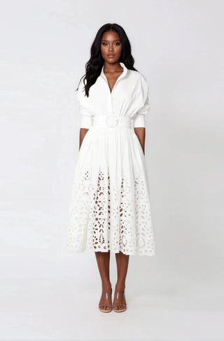 Hayden Shirt Dress – White - Glamourous Grace