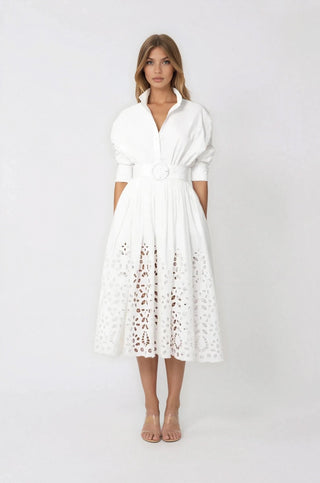 Hayden Shirt Dress – White - Glamourous Grace