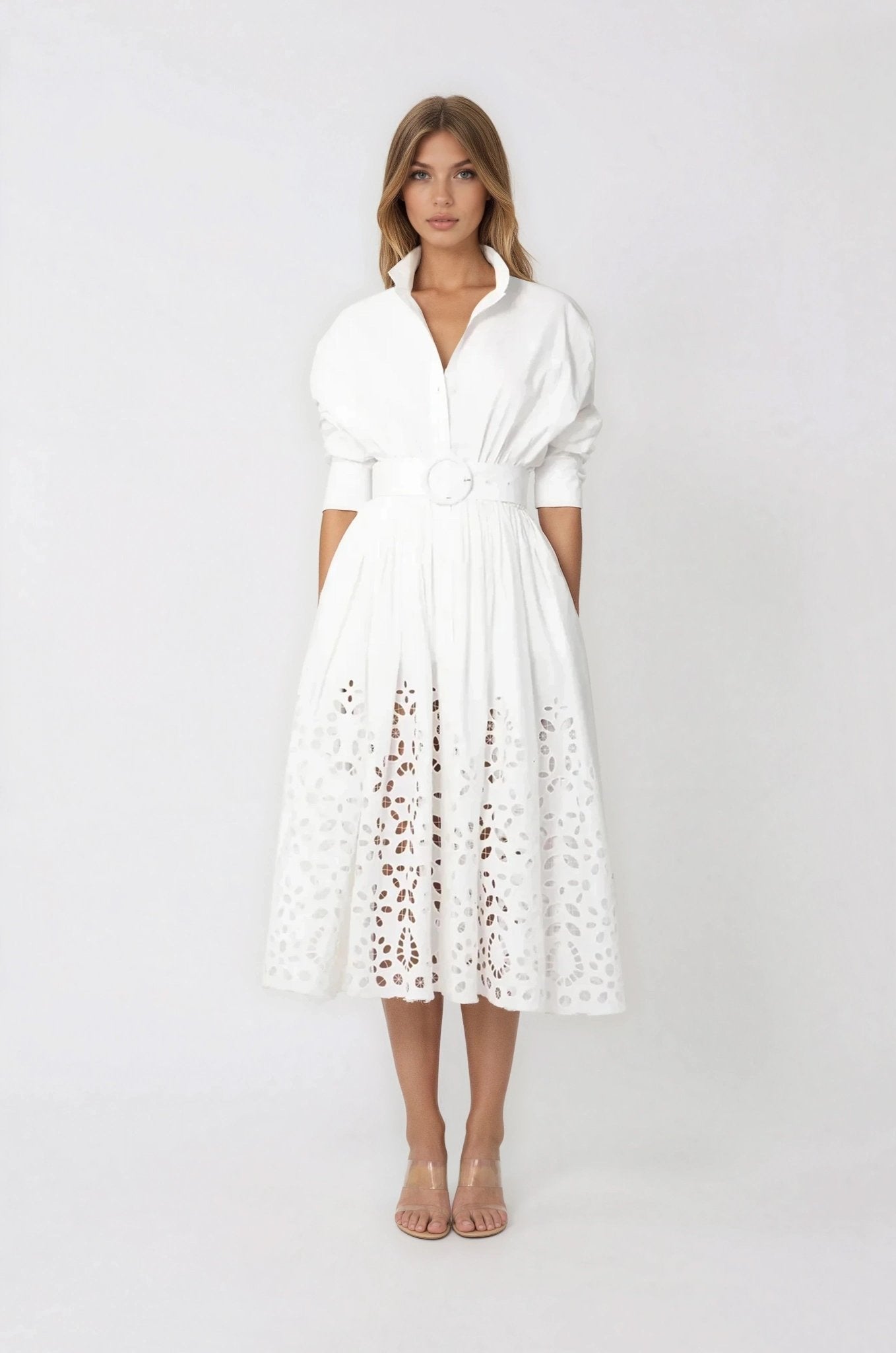Hayden Shirt Dress – White - Glamourous Grace