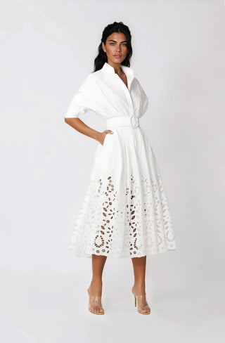 Hayden Shirt Dress – White - Glamourous Grace