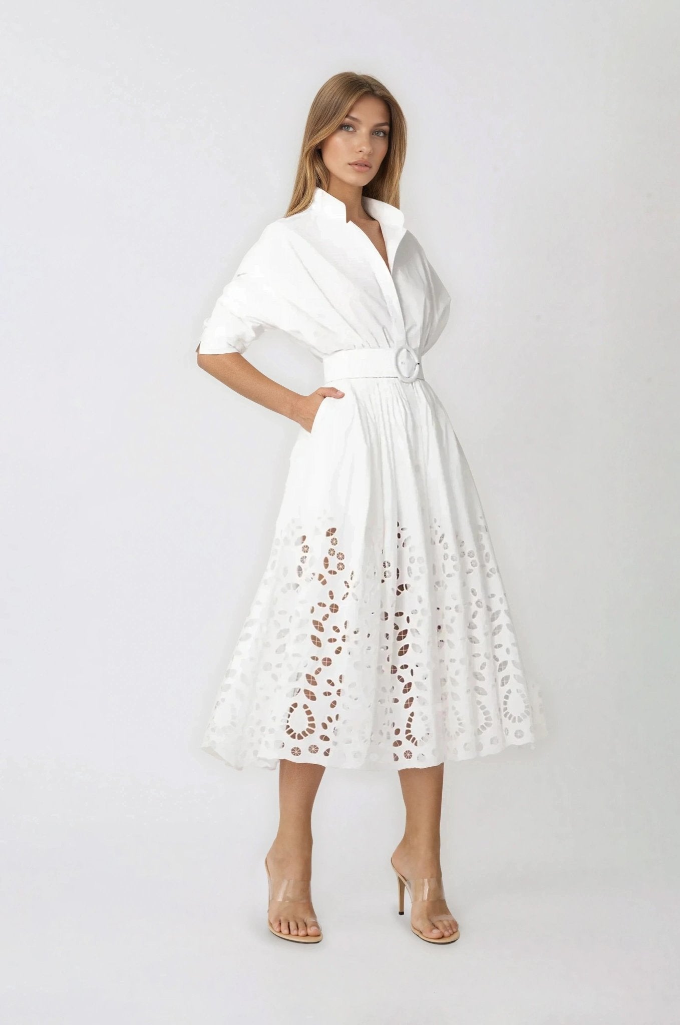 Hayden Shirt Dress – White - Glamourous Grace