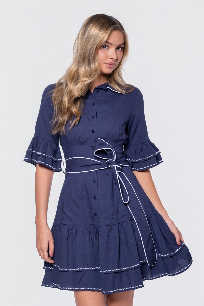 Hazel Dress (Navy) - Glamourous Grace