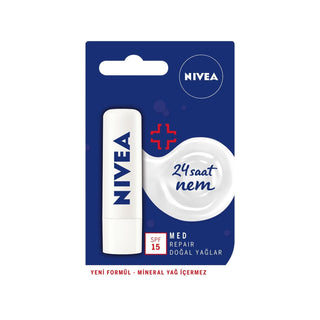 Nivea Lip Stick Med Repair SPF15 - 24 Hour Moisturizing Lip Care with SPF Protection - Glamourous Grace