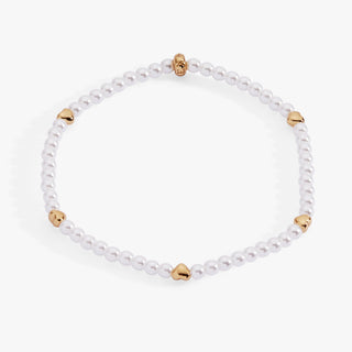 Heart and Pearl Stretch Bracelet
