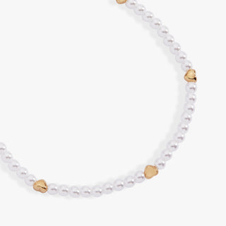 Heart and Pearl Stretch Bracelet