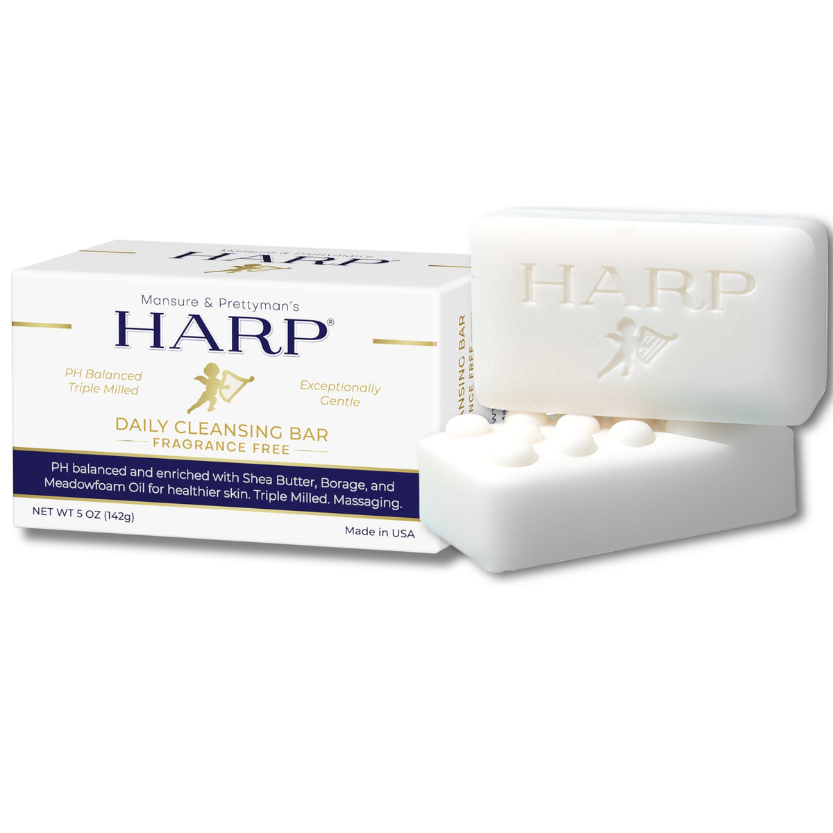 HARP® Fragrance-Free Body Wash Bar – pH-Balanced, Soap-Free, 5 oz - Glamourous Grace