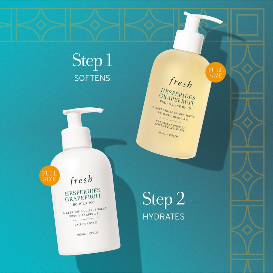 Fresh Hesperides Grapefruit Citrus Sensations Shower Gel 10 Oz & Lotion 10 Oz Set - Glamourous Grace