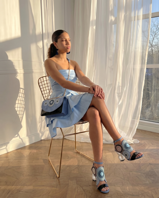 The Parama Blue Leather Ankle Strap Women Sandal - Glamourous Grace