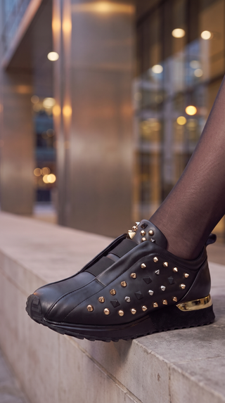 The Infanta Black Spike Leather Women Sneaker Limited Edition
