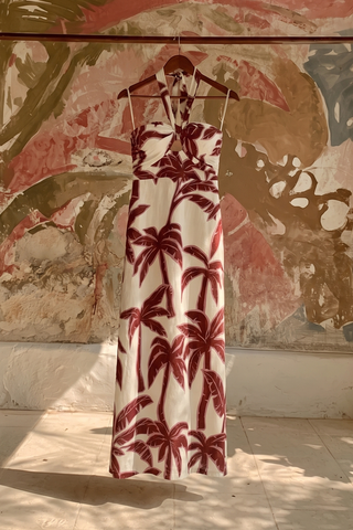 PALM SIREN WOVEN MIDI DRESS - Glamourous Grace
