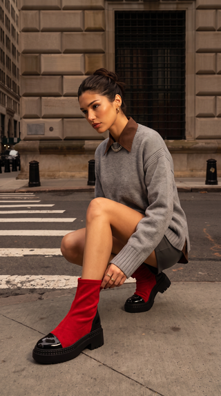 The Sorella Red Tip Suede Leather Women’s Boot