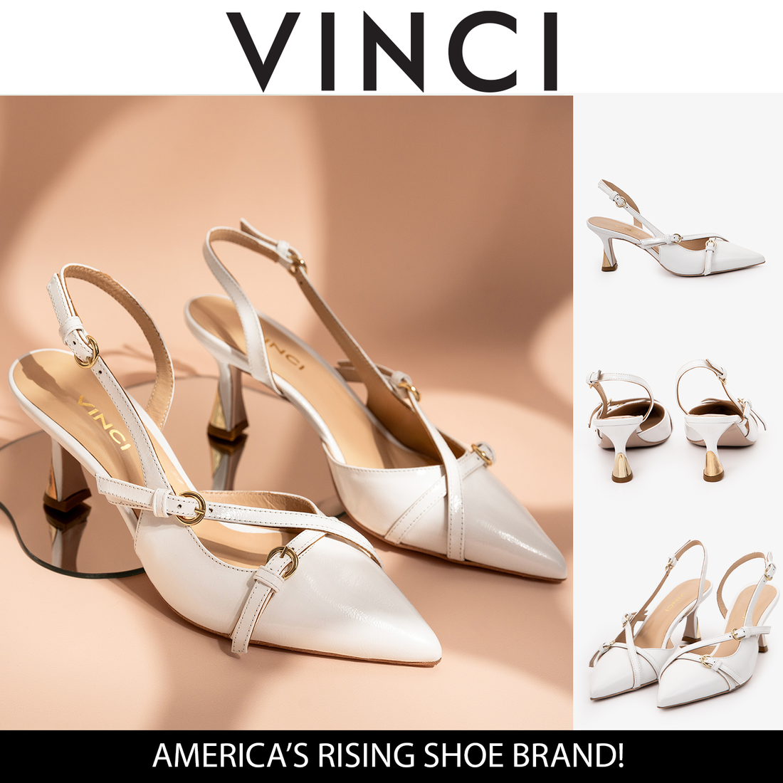 The Atlantic White Leather Slingback Women Sandal - Glamourous Grace