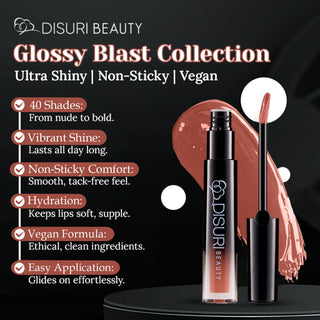 DISURI Beauty Glossy Blast Lip Gloss - Brown Sugar Blush (M58)