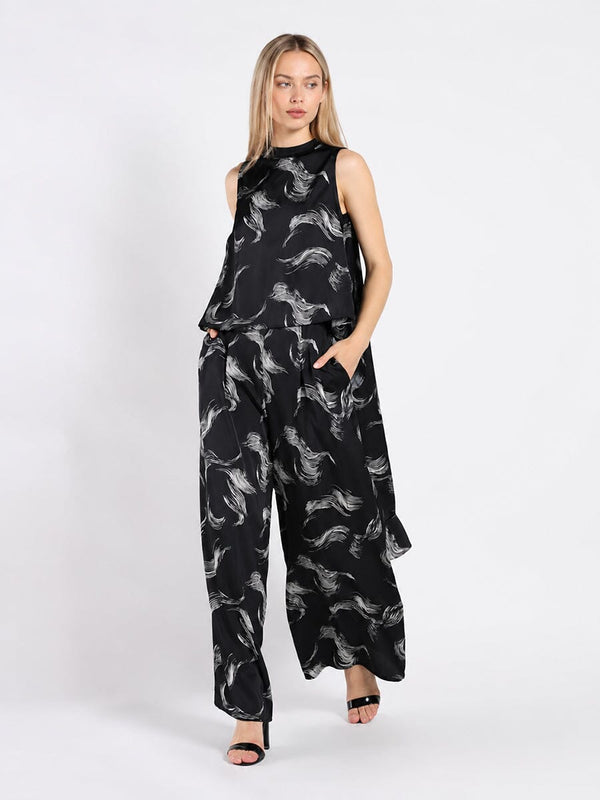 High-Low Sleeveless Printed Shirt - Glamourous Grace