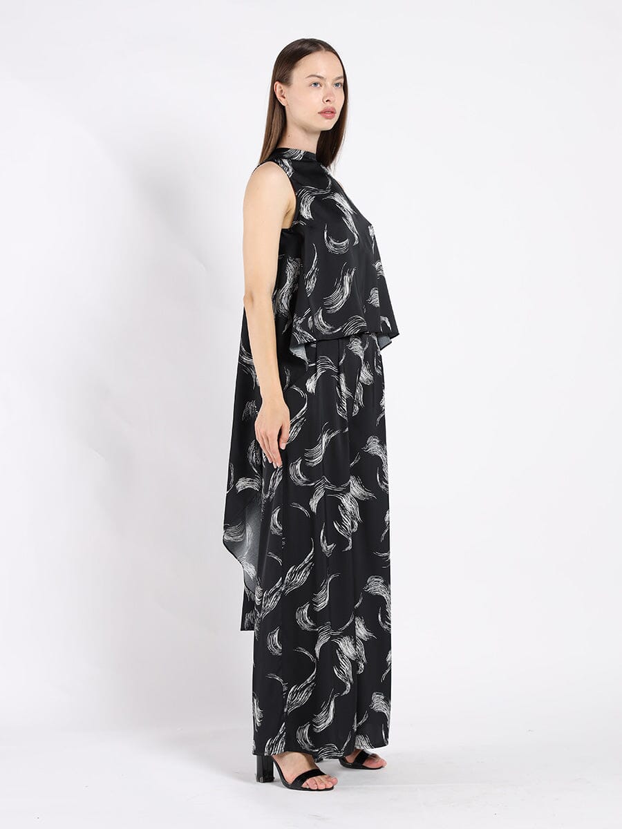 High-Low Sleeveless Printed Shirt - Glamourous Grace