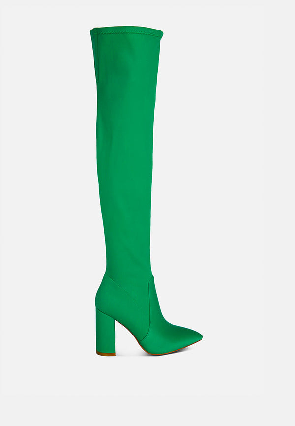 Schiffer High Block Heeled Long Boot - Glamourous Grace