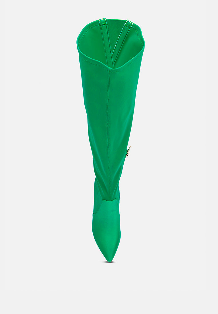 Schiffer High Block Heeled Long Boot - Glamourous Grace