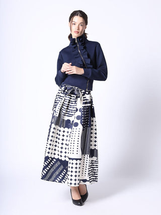 Highneck Scuba Assymetrical Ruffled Zip Jacket - Glamourous Grace