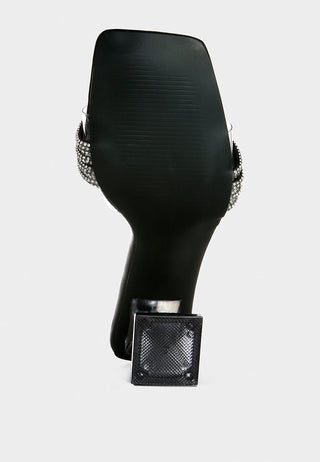 Hiorda Rhinestone Knotted Spool Heel Sandals - Glamourous Grace